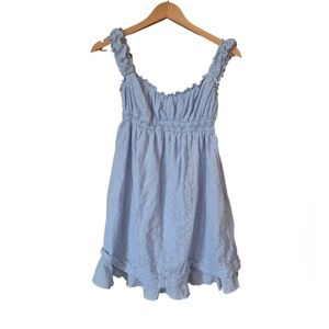 Altard State Light Blue Sleeveless Baby Doll Mini Dress Size S
